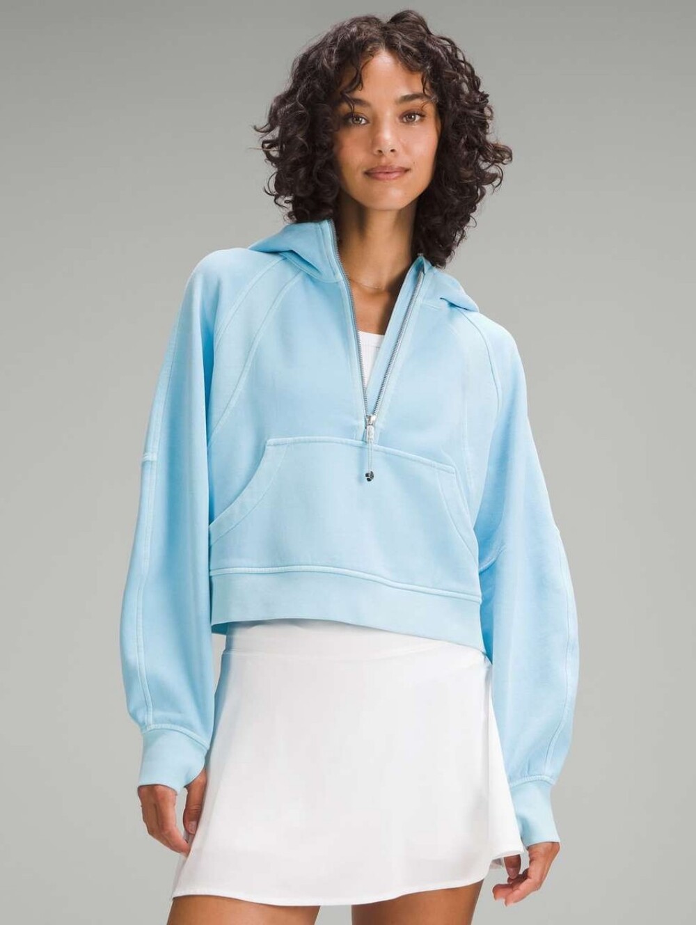 LULULEMON Scuba Oversized Half-Zip Hoodie Mineral Dye Editor Blue XS / Small